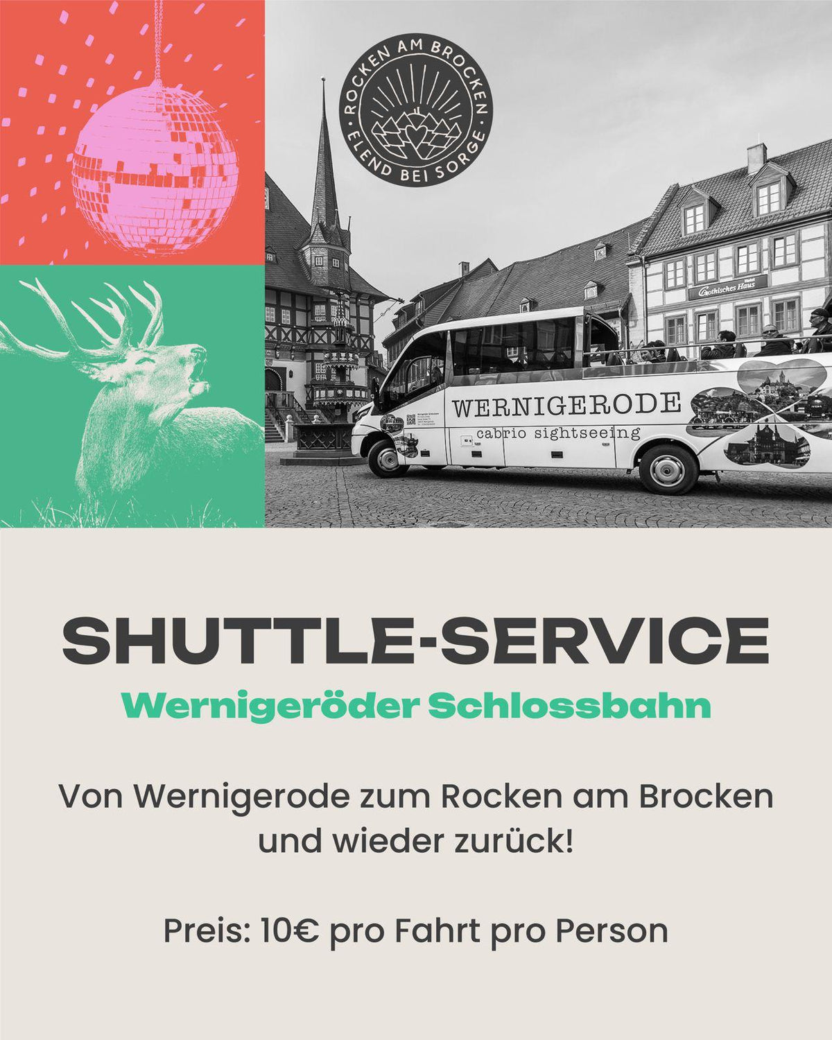 Rocken am Brocken Shuttle-Service 02.08.2025, 02:00 - Abfahrt: RaB Festivalgelände → Wernigerode HBF (Nacht von Freitag auf Samstag)